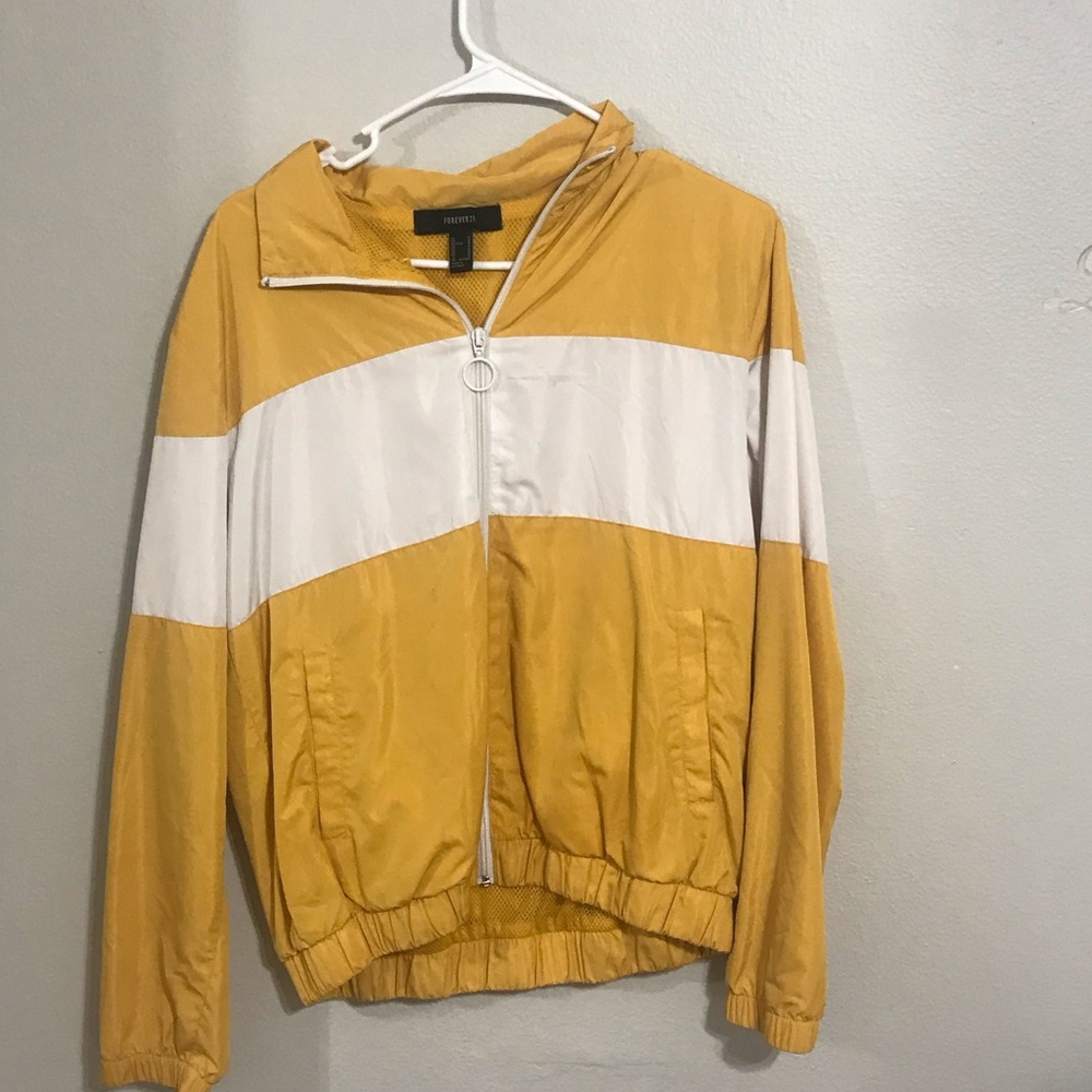 Yellow & white windbreaker
